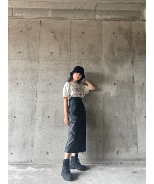 MOUSSY（マウジー）の「FAUX LEATHER スカート（スカート・レディース・ブラック/カーキ/オレンジ・2/1）」の8枚目の写真