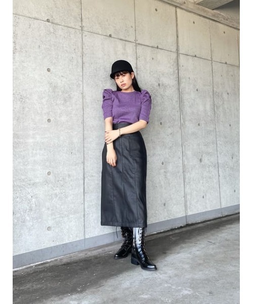 MOUSSY（マウジー）の「FAUX LEATHER スカート（スカート・レディース・ブラック/カーキ/オレンジ・2/1）」の13枚目の写真