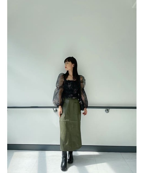 MOUSSY（マウジー）の「FAUX LEATHER スカート（スカート・レディース・ブラック/カーキ/オレンジ・2/1）」の14枚目の写真