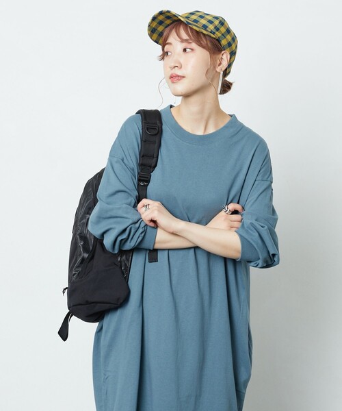 FREAK'S STORE(フリークスストア)の「【WEB限定】ビッグシルエットTワンピース(ワンピース・レディース・ライトグレー/ブラック/ブラウン/マスタード/オリーブ/ブルー/レッド系/ナチュラル・フリ-)」の6枚目の写真