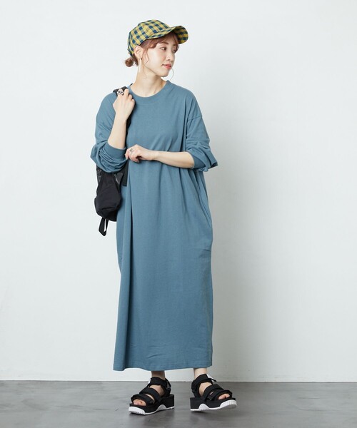 FREAK'S STORE(フリークスストア)の「【WEB限定】ビッグシルエットTワンピース(ワンピース・レディース・ライトグレー/ブラック/ブラウン/マスタード/オリーブ/ブルー/レッド系/ナチュラル・フリ-)」の22枚目の写真