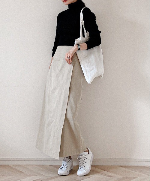 feepur（フェピュール）の「ベルト付ラップスカート（スカート・レディース・ベージュ/モカ・MEDIUM）」の9枚目の写真