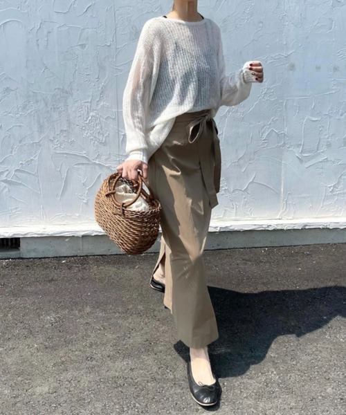 feepur（フェピュール）の「ベルト付ラップスカート（スカート・レディース・ベージュ/モカ・MEDIUM）」の7枚目の写真