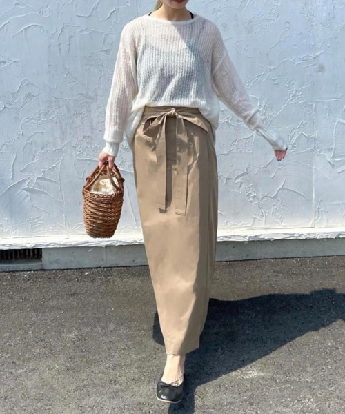feepur（フェピュール）の「ベルト付ラップスカート（スカート・レディース・ベージュ/モカ・MEDIUM）」の8枚目の写真