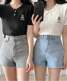 SONYUNARA ミニベアクロップカラーTシャツ