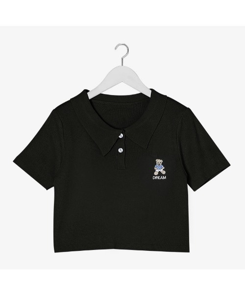 NANING9（ナンニング）の「SONYUNARA ミニベアクロップカラーTシャツ（Tシャツ/カットソー・レディース・アイボリー/ブラック・FREE）」の13枚目の写真