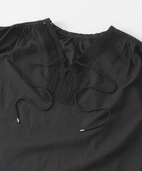 URBAN RESEARCH DOORS（アーバンリサーチドアーズ）の「ボイルレースアップブラウス（シャツ/ブラウス・レディース・ブラック/オフホワイト・ONE）」の22枚目の写真