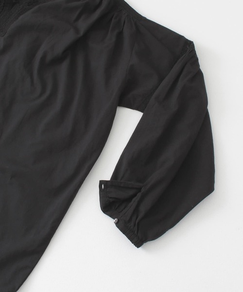 URBAN RESEARCH DOORS（アーバンリサーチドアーズ）の「ボイルレースアップブラウス（シャツ/ブラウス・レディース・ブラック/オフホワイト・ONE）」の8枚目の写真