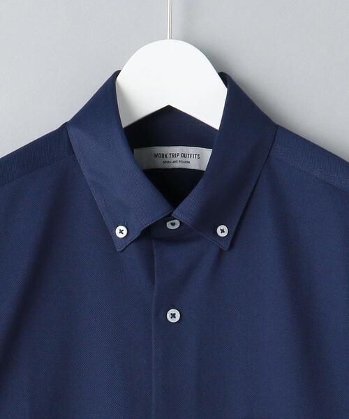 WORK TRIP OUTFITS GREEN LABEL RELAXING（ワークトリップアウトフィッツグリーンレーベル リラクシング）の「＜WORK TRIP OUTFITS GREEN LABEL RELAXING＞TCオックス風ジャージ スリム ボタンダウン ドレスシャツ（ビジネスシャツ・メンズ・ライトブルー/ホワイト/ネイビー・S/XL/M/L）」の9枚目の写真