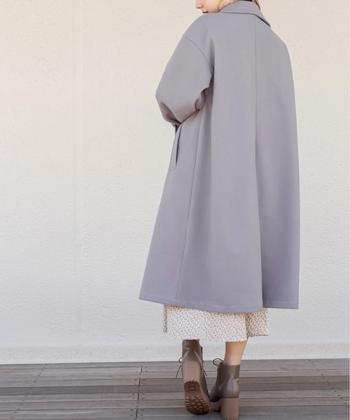 OLIVE des OLIVE（オリーブデオリーブ）の「軽くて、柔らかい素材で着心地ばつぐん！ゆるチェスターコート（チェスターコート・レディース・ブルー/ライトグレー/ライトブラウン/アイボリー/ブラック・FREE）」の10枚目の写真