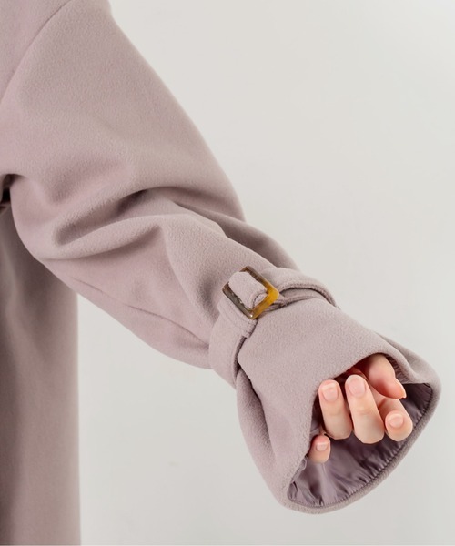 OLIVE des OLIVE（オリーブデオリーブ）の「軽くて、柔らかい素材で着心地ばつぐん！ゆるチェスターコート（チェスターコート・レディース・ブルー/ライトグレー/ライトブラウン/アイボリー/ブラック・FREE）」の12枚目の写真