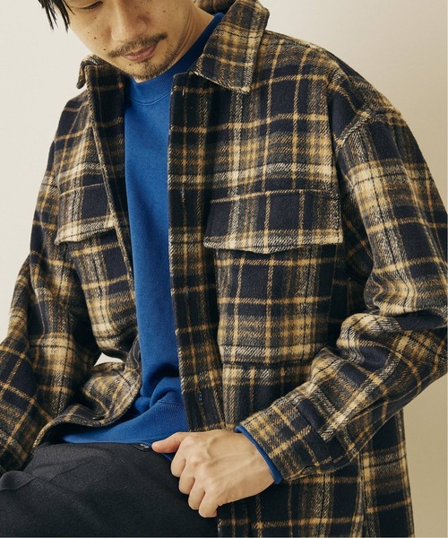 417 EDIFICE(フォーワンセブンエディフィス)の「◆ウーリーチェックネルシャツ(ブルゾン・メンズ・ブラウン/ベージュ/ブルー/ネイビー・SMALL/MEDIUM/LARGE)」の3枚目の写真