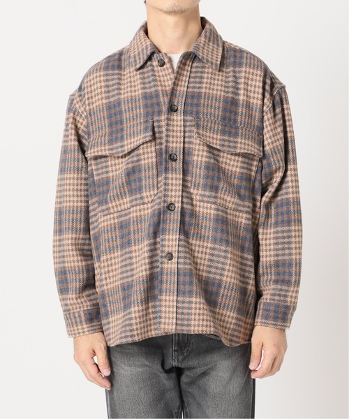 417 EDIFICE(フォーワンセブンエディフィス)の「◆ウーリーチェックネルシャツ(ブルゾン・メンズ・ブラウン/ベージュ/ブルー/ネイビー・SMALL/MEDIUM/LARGE)」の6枚目の写真