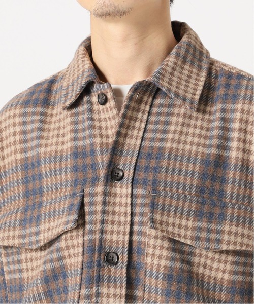 417 EDIFICE(フォーワンセブンエディフィス)の「◆ウーリーチェックネルシャツ(ブルゾン・メンズ・ブラウン/ベージュ/ブルー/ネイビー・SMALL/MEDIUM/LARGE)」の8枚目の写真