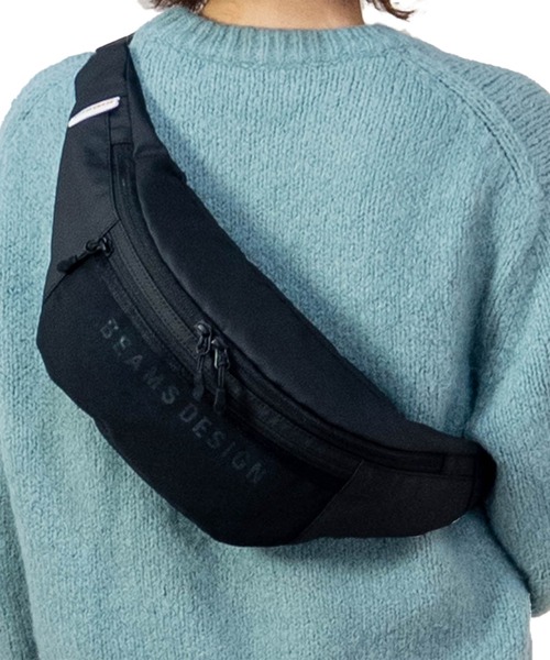 BEAMS DESIGN(ビームス デザイン)の「BEAMS DESIGN(ビームス デザイン) エラスティックメッシュ ボディバッグ(ボディバッグ/ウエストポーチ・メンズ・ブラック/ベージュ/ネイビー/レッド/グレー/サンドベージュ/ライトグレー・FREE)」の2枚目の写真