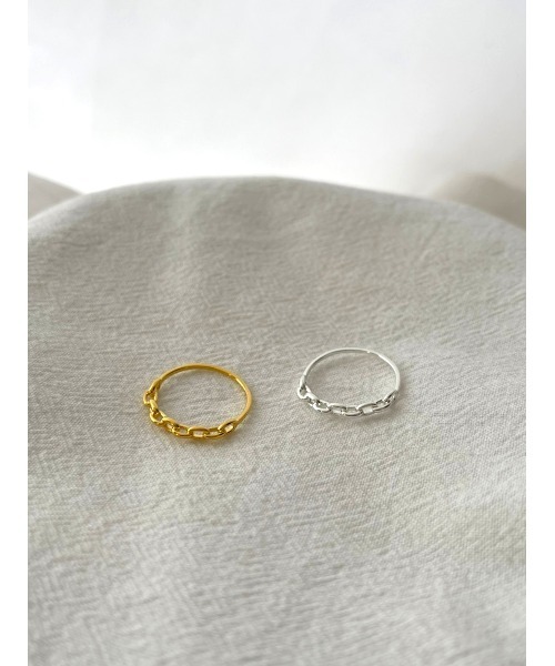 mou(モウ)の「ポイントチェーンリング(リング・レディース・シルバー/ゴールド・FREE)」の2枚目の写真