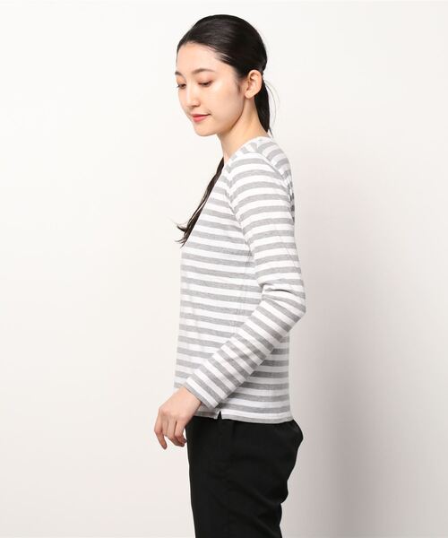 FABRIQUE en Planete terre（ファブリケアンプラネテール）の「[ FABRIQUE en Planete terre ] ボーダーベーシックロングスリーブ（Tシャツ/カットソー・レディース・ブラック系その他/グレー系その他/グレー系その他2・38/40）」の22枚目の写真