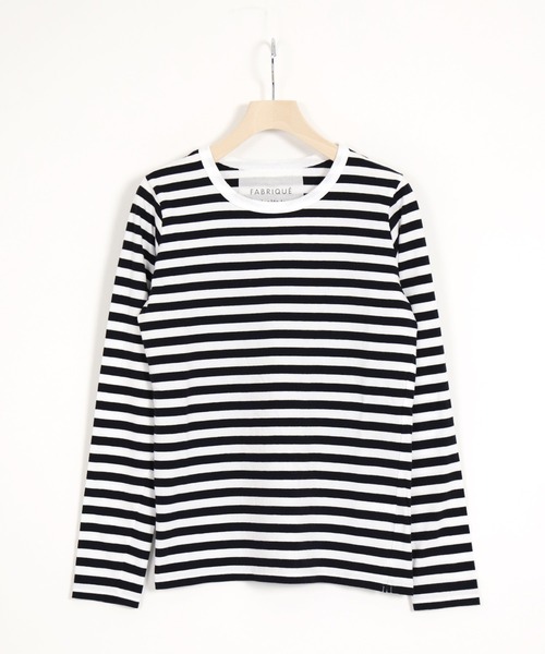 FABRIQUE en Planete terre（ファブリケアンプラネテール）の「[ FABRIQUE en Planete terre ] ボーダーベーシックロングスリーブ（Tシャツ/カットソー・レディース・ブラック系その他/グレー系その他/グレー系その他2・38/40）」の2枚目の写真