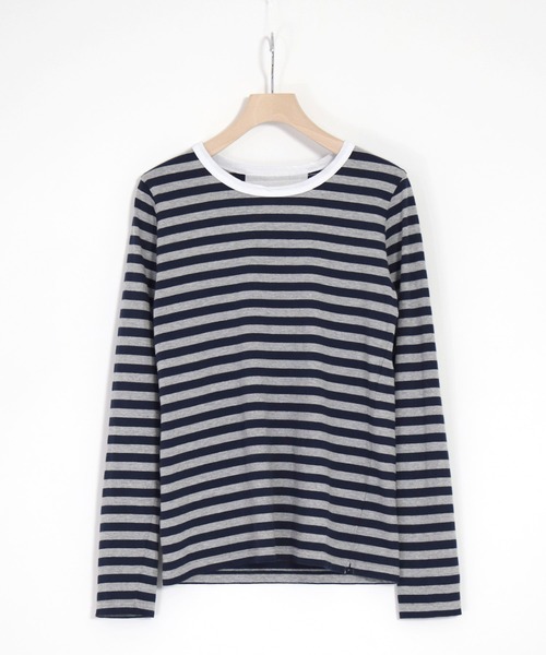 FABRIQUE en Planete terre（ファブリケアンプラネテール）の「[ FABRIQUE en Planete terre ] ボーダーベーシックロングスリーブ（Tシャツ/カットソー・レディース・ブラック系その他/グレー系その他/グレー系その他2・38/40）」の3枚目の写真