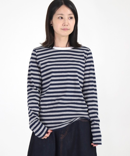 FABRIQUE en Planete terre（ファブリケアンプラネテール）の「[ FABRIQUE en Planete terre ] ボーダーベーシックロングスリーブ（Tシャツ/カットソー・レディース・ブラック系その他/グレー系その他/グレー系その他2・38/40）」の11枚目の写真
