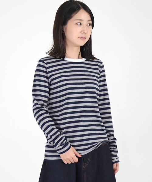 FABRIQUE en Planete terre（ファブリケアンプラネテール）の「[ FABRIQUE en Planete terre ] ボーダーベーシックロングスリーブ（Tシャツ/カットソー・レディース・ブラック系その他/グレー系その他/グレー系その他2・38/40）」の6枚目の写真