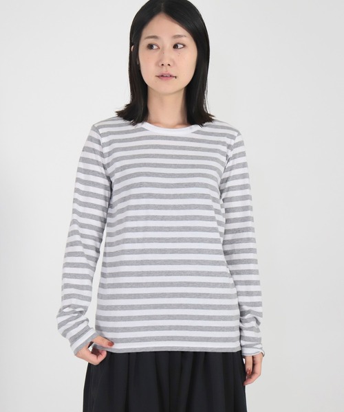FABRIQUE en Planete terre（ファブリケアンプラネテール）の「[ FABRIQUE en Planete terre ] ボーダーベーシックロングスリーブ（Tシャツ/カットソー・レディース・ブラック系その他/グレー系その他/グレー系その他2・38/40）」の21枚目の写真