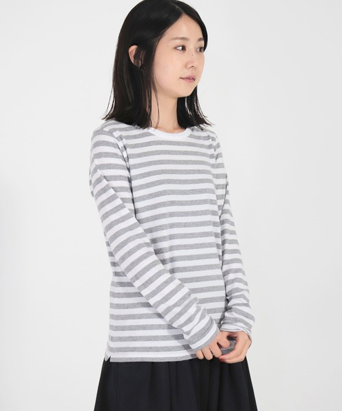 FABRIQUE en Planete terre（ファブリケアンプラネテール）の「[ FABRIQUE en Planete terre ] ボーダーベーシックロングスリーブ（Tシャツ/カットソー・レディース・ブラック系その他/グレー系その他/グレー系その他2・38/40）」の16枚目の写真
