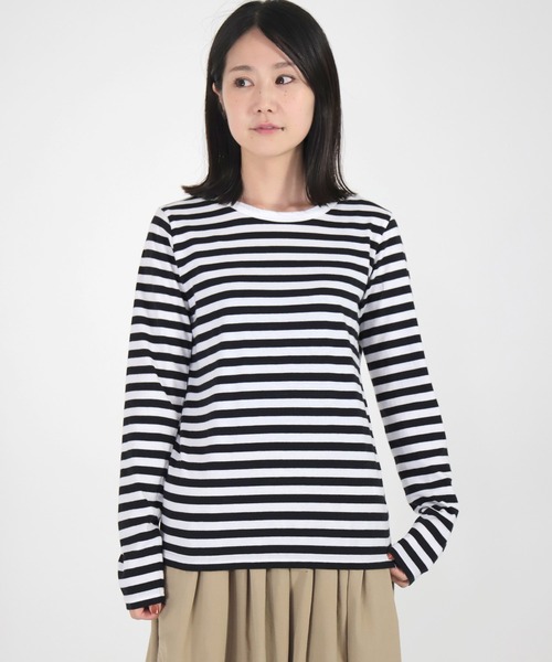 FABRIQUE en Planete terre（ファブリケアンプラネテール）の「[ FABRIQUE en Planete terre ] ボーダーベーシックロングスリーブ（Tシャツ/カットソー・レディース・ブラック系その他/グレー系その他/グレー系その他2・38/40）」の9枚目の写真