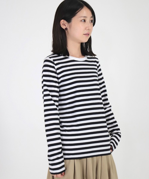 FABRIQUE en Planete terre（ファブリケアンプラネテール）の「[ FABRIQUE en Planete terre ] ボーダーベーシックロングスリーブ（Tシャツ/カットソー・レディース・ブラック系その他/グレー系その他/グレー系その他2・38/40）」の4枚目の写真
