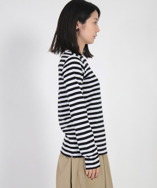 FABRIQUE en Planete terre（ファブリケアンプラネテール）の「[ FABRIQUE en Planete terre ] ボーダーベーシックロングスリーブ（Tシャツ/カットソー・レディース・ブラック系その他/グレー系その他/グレー系その他2・38/40）」の12枚目の写真