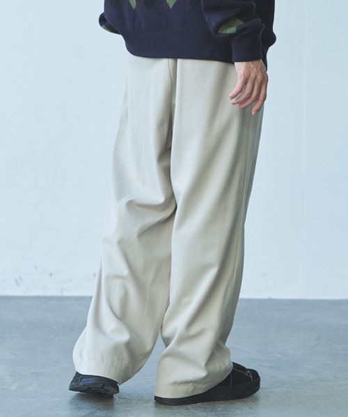 Alpinus(アルピナス)の「Alpinus - ウールブレンドワイドストレートスラックス(その他パンツ・メンズ・オフホワイト/ダークグレー・SMALL/MEDIUM)」の7枚目の写真