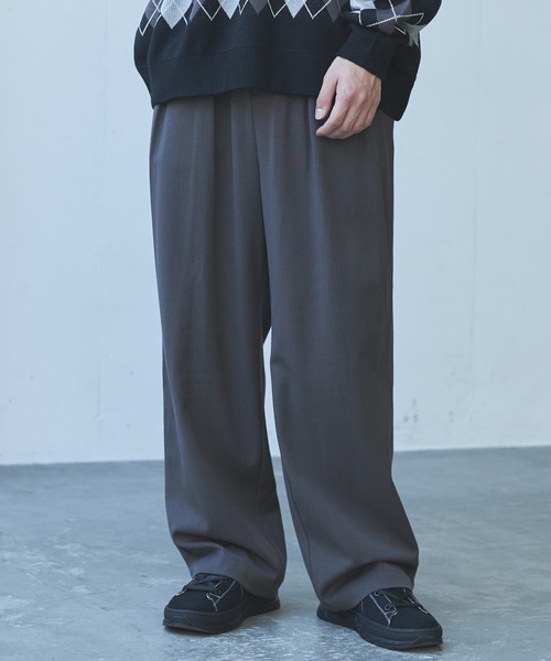 Alpinus(アルピナス)の「Alpinus - ウールブレンドワイドストレートスラックス(その他パンツ・メンズ・オフホワイト/ダークグレー・SMALL/MEDIUM)」の9枚目の写真