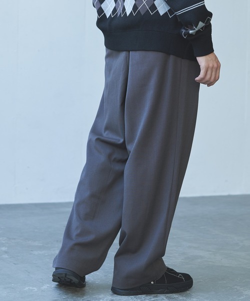 Alpinus(アルピナス)の「Alpinus - ウールブレンドワイドストレートスラックス(その他パンツ・メンズ・オフホワイト/ダークグレー・SMALL/MEDIUM)」の10枚目の写真