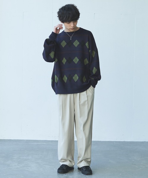 Alpinus(アルピナス)の「Alpinus - ウールブレンドワイドストレートスラックス(その他パンツ・メンズ・オフホワイト/ダークグレー・SMALL/MEDIUM)」の13枚目の写真