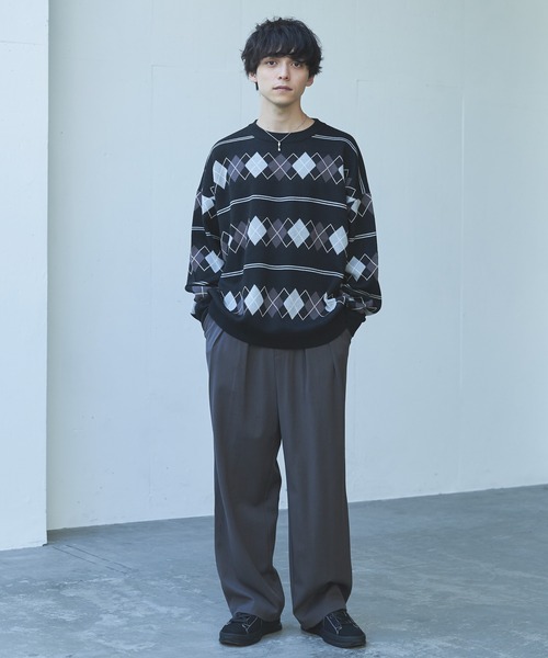 Alpinus(アルピナス)の「Alpinus - ウールブレンドワイドストレートスラックス(その他パンツ・メンズ・オフホワイト/ダークグレー・SMALL/MEDIUM)」の16枚目の写真