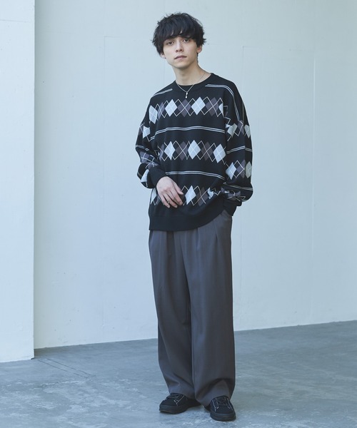 Alpinus(アルピナス)の「Alpinus - ウールブレンドワイドストレートスラックス(その他パンツ・メンズ・オフホワイト/ダークグレー・SMALL/MEDIUM)」の17枚目の写真