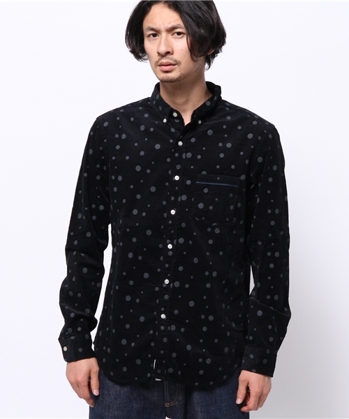 OUTLET（アウトレット）の「【CIAOPANIC TYPY】コーデュロイランダムドットシャツ（シャツ/ブラウス・メンズ・ネイビー/オリーブ/ワイン・LARGE/MEDIUM）」の4枚目の写真