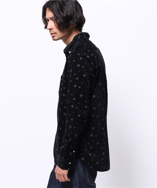 OUTLET（アウトレット）の「【CIAOPANIC TYPY】コーデュロイランダムドットシャツ（シャツ/ブラウス・メンズ・ネイビー/オリーブ/ワイン・LARGE/MEDIUM）」の5枚目の写真