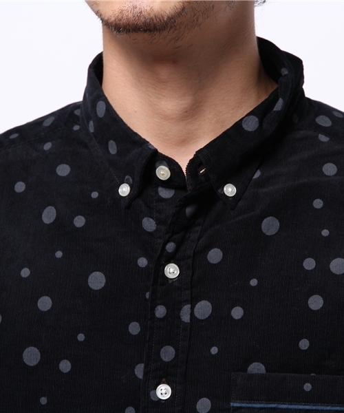 OUTLET（アウトレット）の「【CIAOPANIC TYPY】コーデュロイランダムドットシャツ（シャツ/ブラウス・メンズ・ネイビー/オリーブ/ワイン・LARGE/MEDIUM）」の7枚目の写真