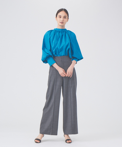 qualite(カリテ)の「プリーツスタンドシャツ(シャツ/ブラウス・レディース・ブラック/ブルー/アイボリー・フリー)」の21枚目の写真