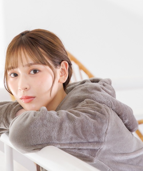 Dita（ディータ）の「しっとり柔らか。ソフトマイクロパーカー＆ショートパンツSetルームウェア（ルームウェア/パジャマ・レディース・コーラルピンク/ブラック/アイボリー/サンドグレー/スモークピンク/ピンク/ピンク系その他・FREE）」の12枚目の写真