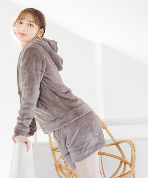 Dita（ディータ）の「しっとり柔らか。ソフトマイクロパーカー＆ショートパンツSetルームウェア（ルームウェア/パジャマ・レディース・コーラルピンク/ブラック/アイボリー/サンドグレー/スモークピンク/ピンク/ピンク系その他・FREE）」の14枚目の写真