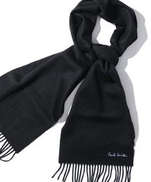 PAUL SMITH/ポールスミス ピュアウールソリッドマフラー 軽量 刺繍