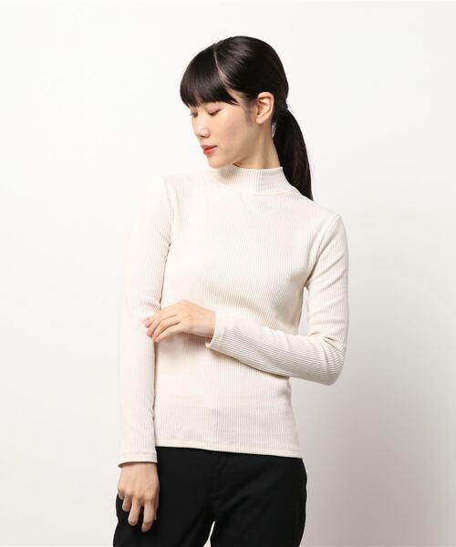 N.(N. Natural Beauty Basic)(エヌエヌナチュラルビューティーベーシック)の「ベーシックリブロングTシャツ(Tシャツ/カットソー・レディース・ホワイト/ブラック/ブラウン・MEDIUM)」の7枚目の写真