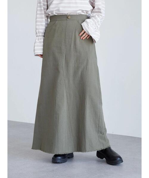 Green　Parks（グリーンパークス）の「バックスリットロングスカート＊（スカート・レディース・ベージュ/カーキ・M/L）」の22枚目の写真