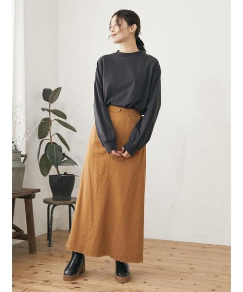 Green　Parks（グリーンパークス）の「バックスリットロングスカート＊（スカート・レディース・ベージュ/カーキ・M/L）」の15枚目の写真