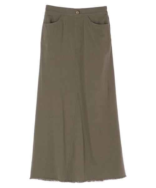 Green　Parks（グリーンパークス）の「バックスリットロングスカート＊（スカート・レディース・ベージュ/カーキ・M/L）」の8枚目の写真