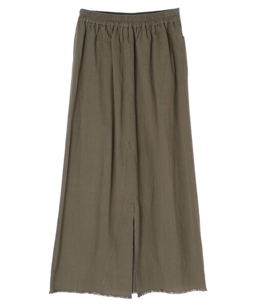 Green　Parks（グリーンパークス）の「バックスリットロングスカート＊（スカート・レディース・ベージュ/カーキ・M/L）」の6枚目の写真