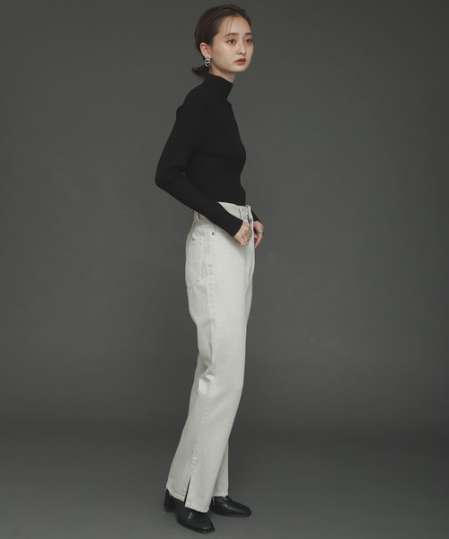 SENSE OF PLACE by URBAN RESEARCH（センスオブプレイスバイアーバンリサーチ）の「ストレッチリブハイネックセーター（ニット/セーター・レディース・オレンジ/アイボリー/ブラック・ONE）」の16枚目の写真