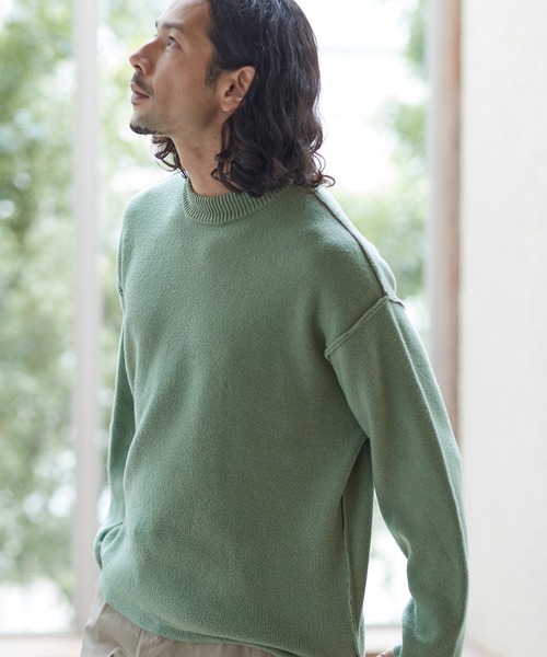 CAMBIO（カンビオ）の「mn2483-7GGニットモックネックセーター（ニット/セーター・メンズ・ブラック/アイボリー/グリーン・L/XL/M）」の5枚目の写真